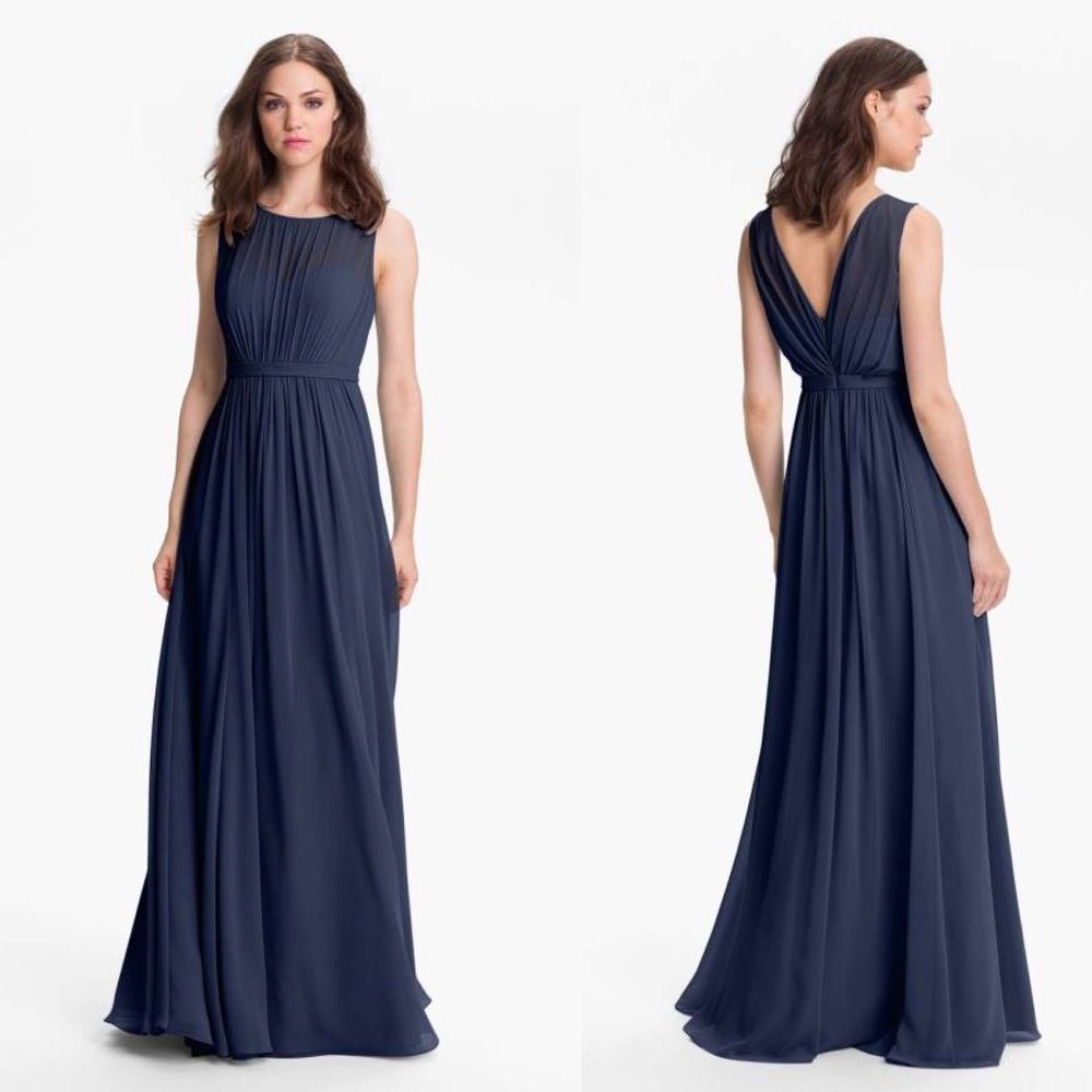 Jenny Yoo Vivienne Pleated Chiffon Gown